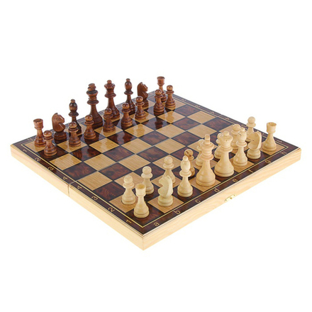 Саввина Набор игр шахматы нарды, шашки с доской Классика
