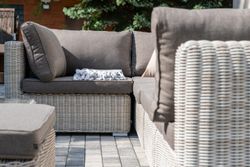 "Лунго" трансформирующаяся лаунж-зона из искусственного ротанга, цвет бежевый