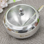 Сахарница 460мл с ложкой нерж и стеклянной крышкой