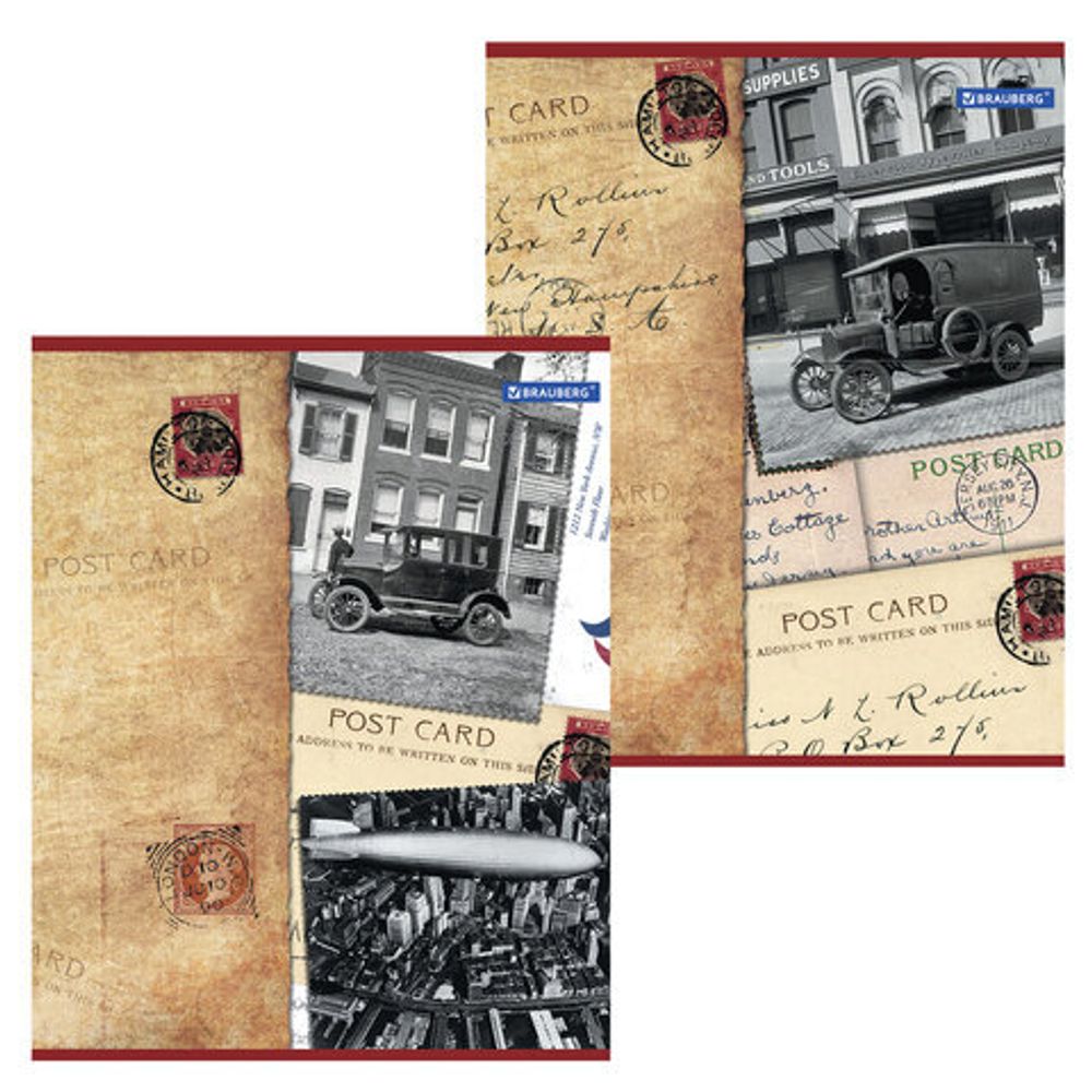 Тетрадь А5, 96 л., BRAUBERG ЭКО, клетка, обложка картон, СТРАНЫ, 401292, 2шт