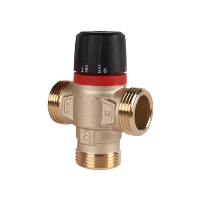 Клапан термостатический смесительный ROMMER - 1" (НР/НР, 35-60°C, Kvs 2.5, L-смешивание)