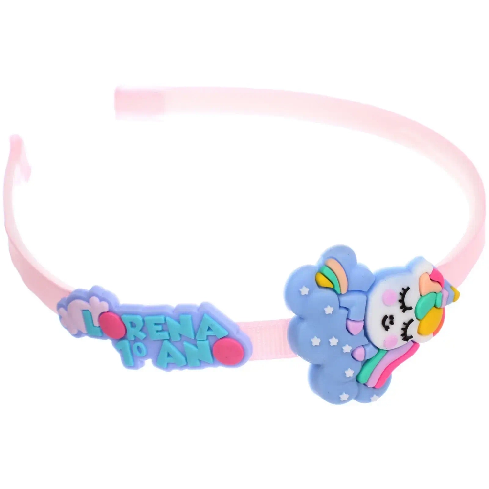 Ободок для волос детский «БАМБИ БУМ», Единорожек, цвет розовый, лавандовый и голубой, 3см