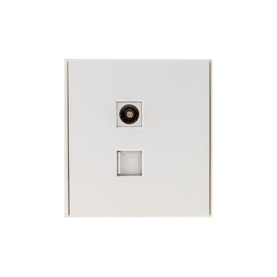 Розетка STRONG компьютерная RJ45 кат6 + TV с/у жемчуг KRANZ