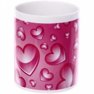 Кружка керамическая 330 мл «Розовые сердечки»