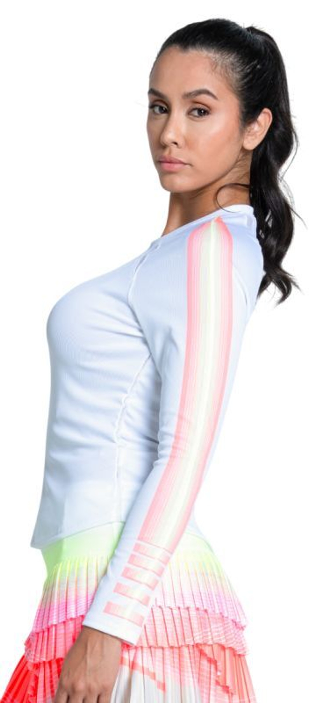 Женская теннисная футболка с длинным рукавом Lucky in Love Sunset Spin