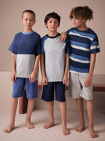 Пижама для мальчика Next E66-494, 3 шт., Серый, Синий