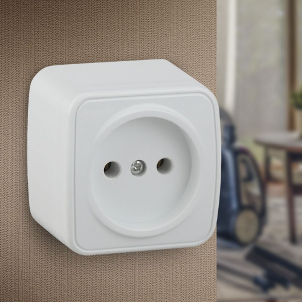 3-201-01 Intro Розетка 2P, 16А-250В, IP20, ОУ, Polo, белый | Intro Polo