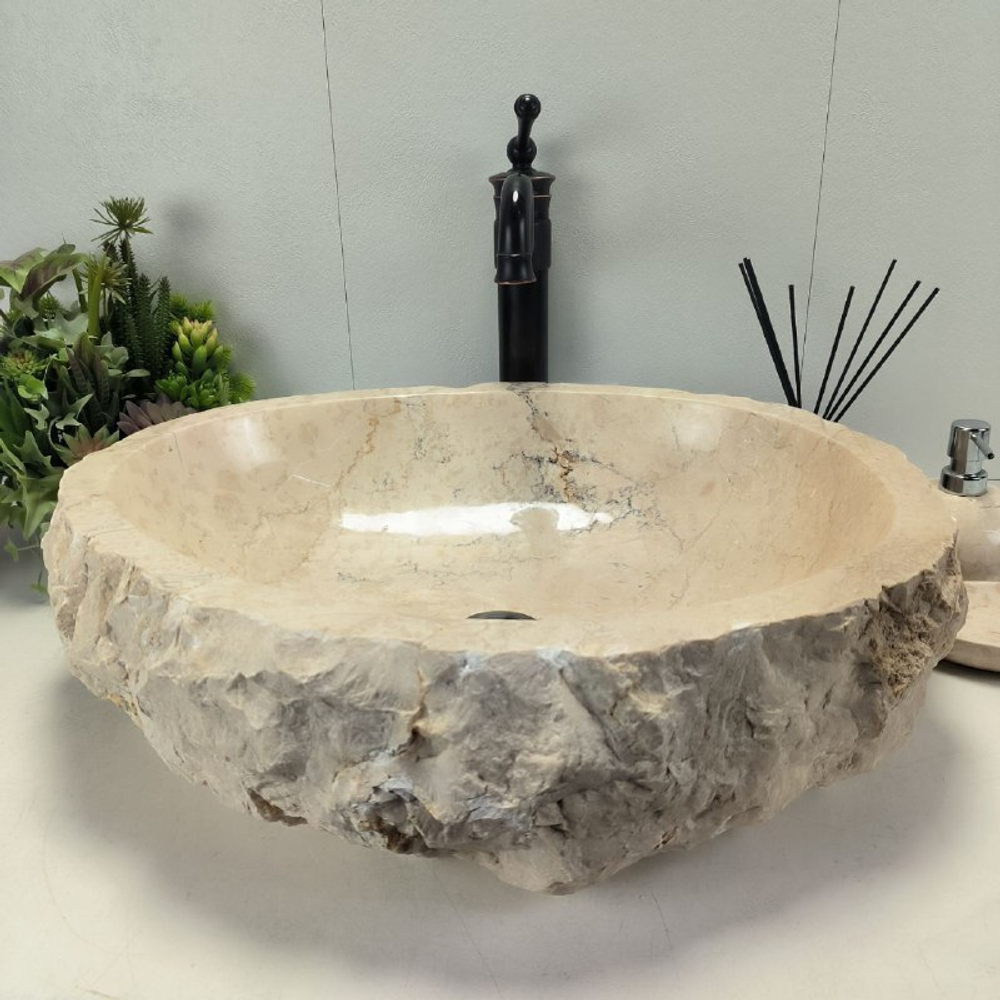 Каменная раковина из мрамора Erozy Cream EM-62090 (57*47*15)