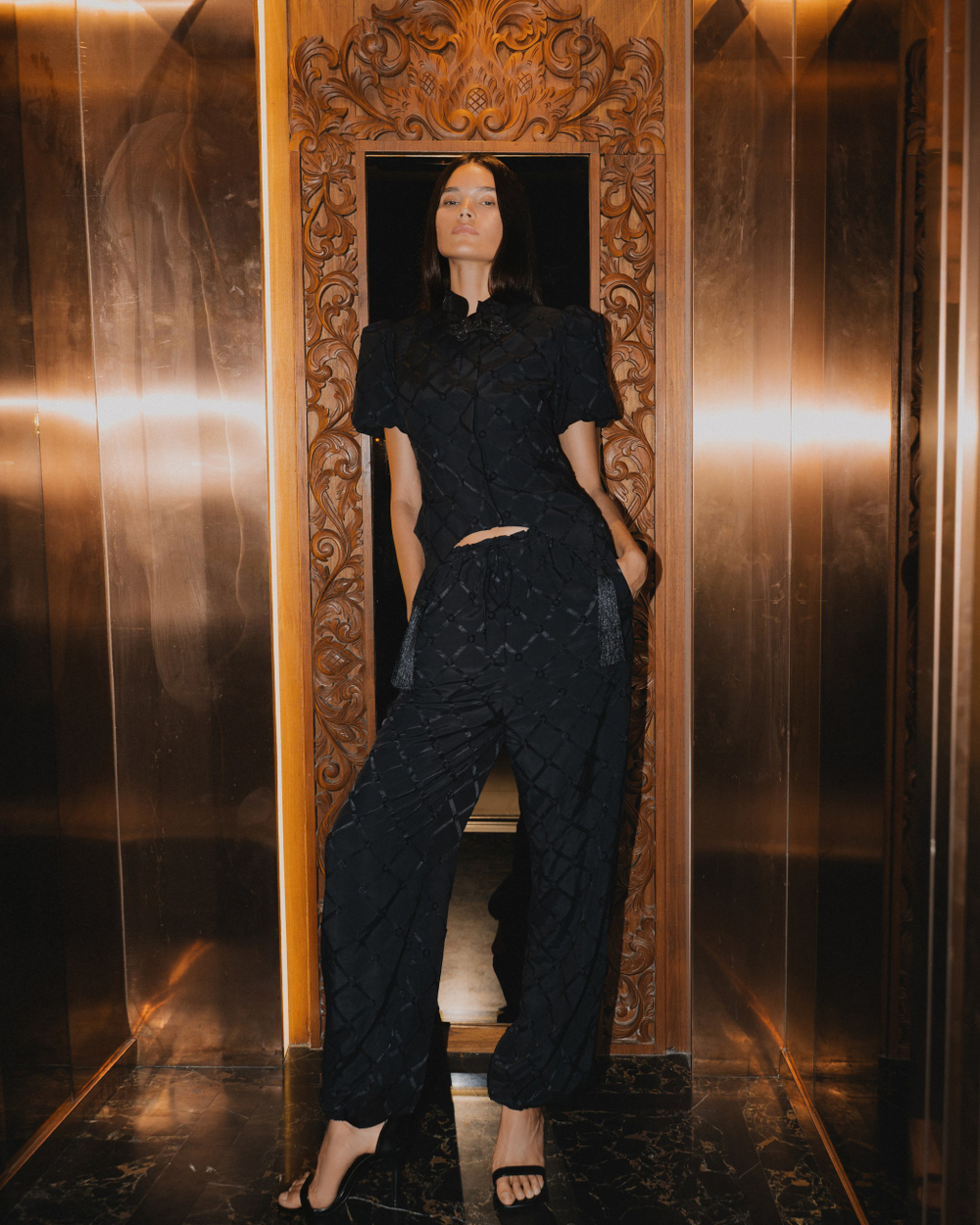 Брюки жаккард