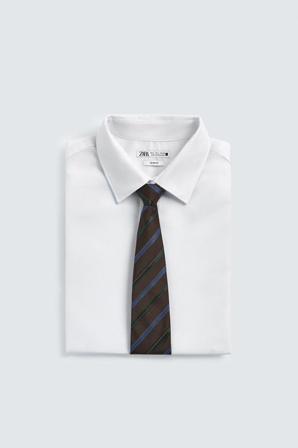 ZARA ГАЛСТУК 100% ШЕЛК, ТЕМНО-КОРИЧНЕВЫЙ