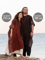 Накидка-пончо с капюшоном Tribal (коричневая)