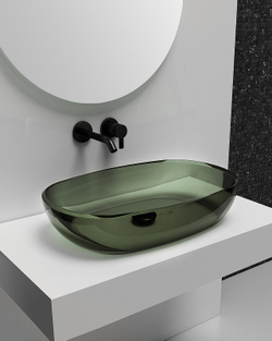 Раковина-чаша Abber Kristall 60 AT2805Vesuvian Оливковая