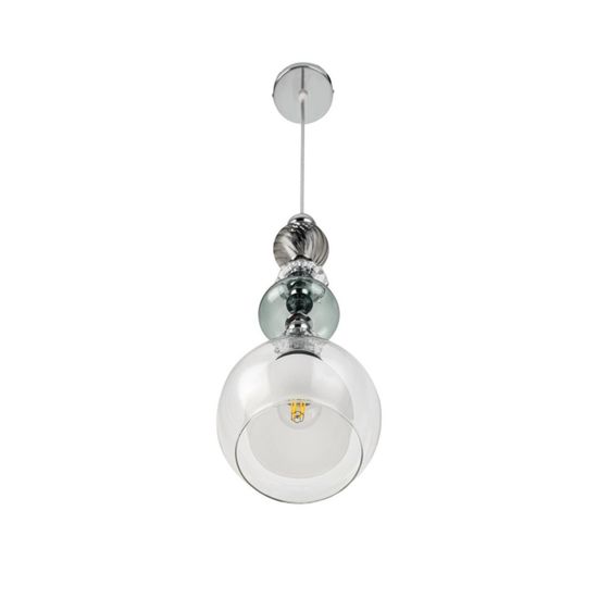 8294/1A MODERNI хром/белый/прозрачный, металл/стекло/хрусталь Подвес E27 1*60W 220V GANNA