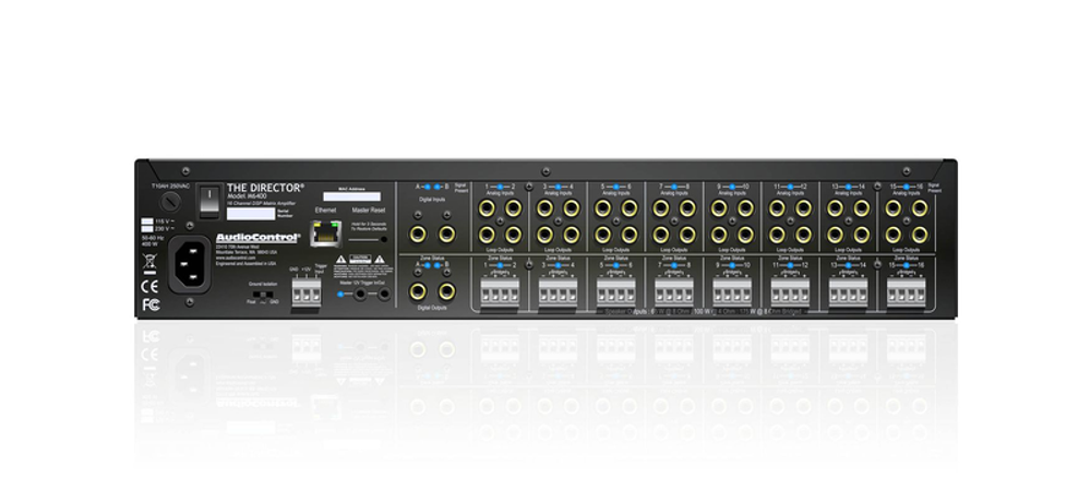 AudioControl The Director Model M6400 — 16-канальный матричный усилитель с DSP