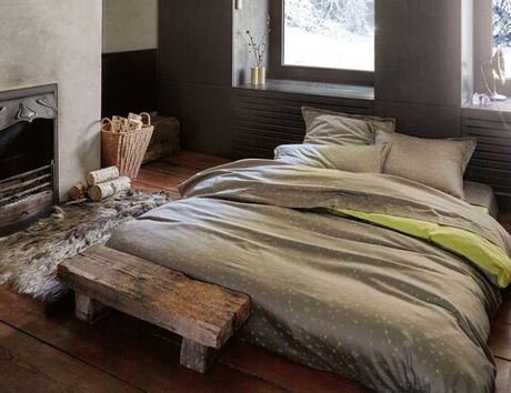 Постельное белье 2 спальное евро Blanc des Vosges Constellations Citrus желто-зеленое