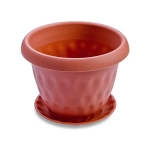 Горшок для цветов пластиковый 4,9л d-24,5см «Розетта» c поддоном терракотовый С128ТЕР