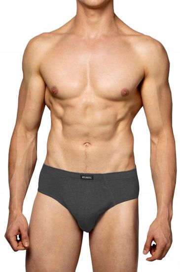 Мужские трусы (3шт) слипы классика Atlantic 3BMP-006,черный+серый+графит