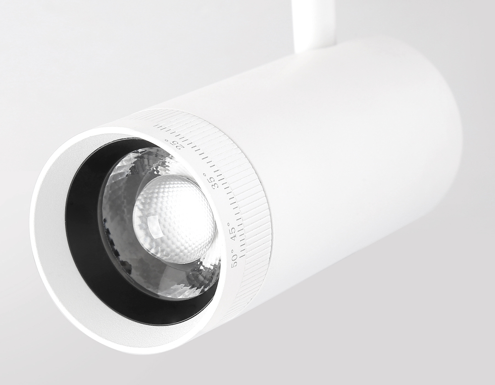 Светильник светодиодный трековый ZOOM для шинопровода Magnetic Ultra Slim GV1570 WH белый IP20 10W 4200K 48V 15-51° D55*185