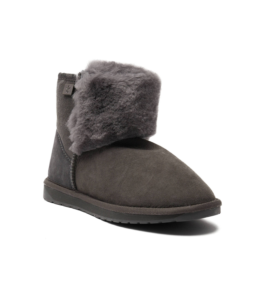 Кожаные угги platinum lara mini EMU Australia - графитовый(WP11869)