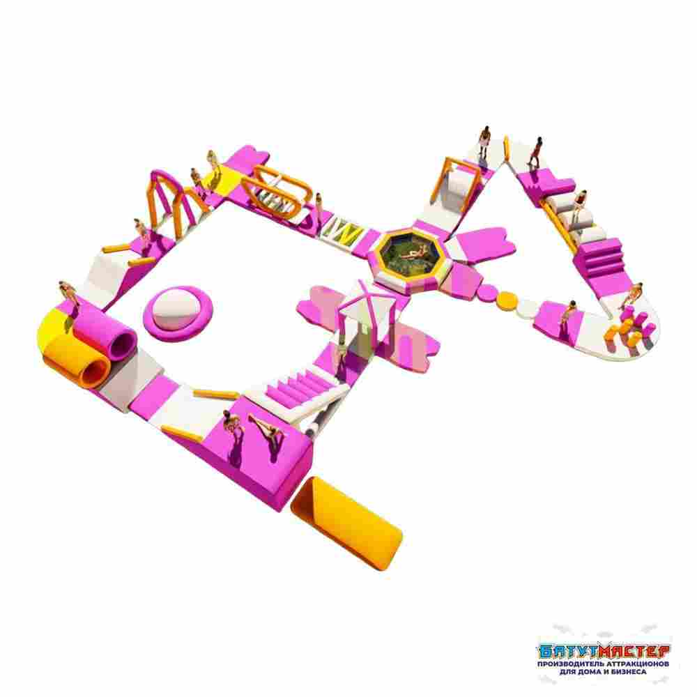 Надувной аквапарк «Морская звезда» с горками 22×20×4 м