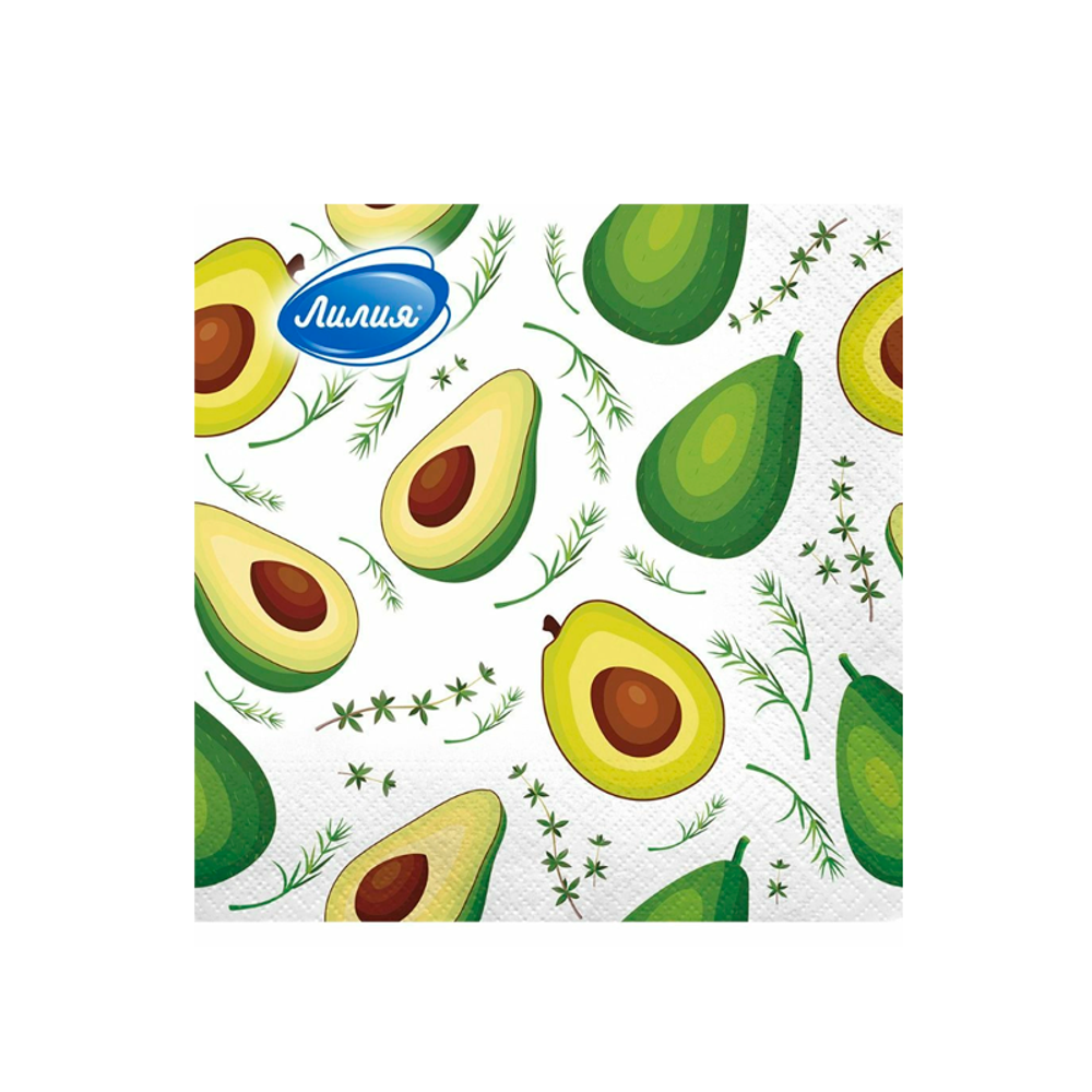 Салфетки 33*33см 2-сл. Лилия, АВАКАДО 1/20шт