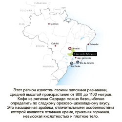 Кофе в зернах 1 кг, АРАБИКА 100%, Бразилия Серрадо, зерновой, свежая обжарка