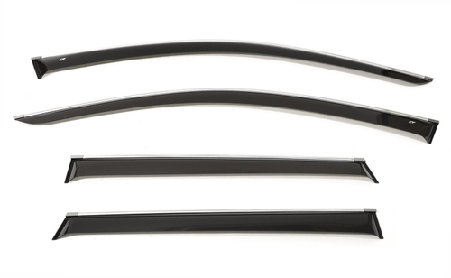 Дефлекторы боковых окон Cobra Tuning на Skoda Karoq 5d 2020 хромированный молдинг арт.S22620CR