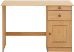Письменный стол Вадим из массива сосны с ящиком и тумбой, лакированный