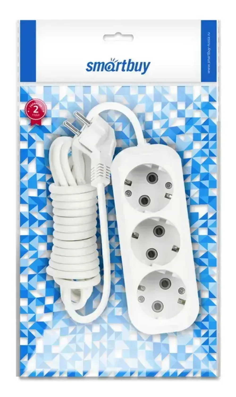 Удлинитель сетевой 3 розетки, 5 метров