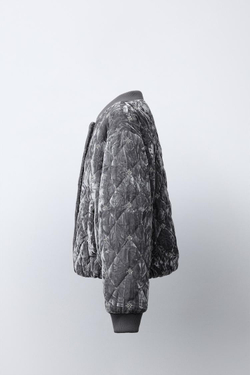 ZARA ВЕЛВЕТОВЫЙ БОМБЕР С УКРАШЕНИЯМИ, СЕРЫЙ