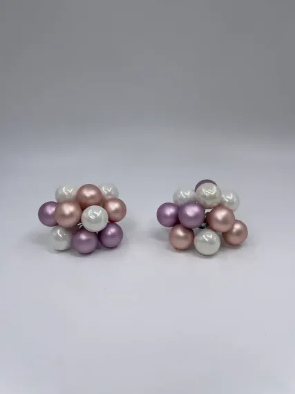 Гроздь стеклянных шаров Ягодный хоровод 2 см., 10 шт., белый/розовый/лавандовый, Christmas DeLuxe (89862)