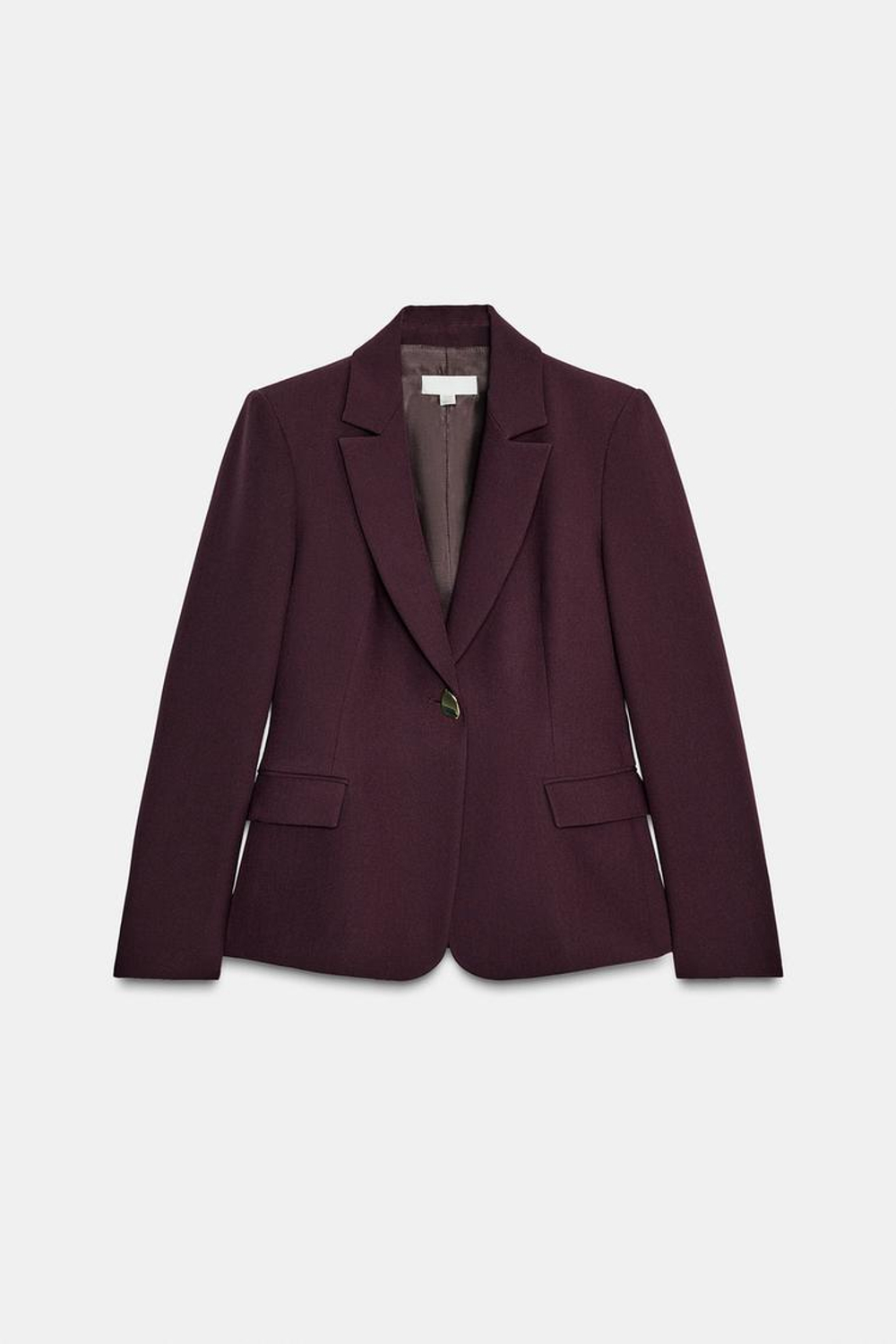 ZARA ПРИТАЛЕННЫЙ БЛЕЙЗЕР С ПОДПЛЕЧНИКАМИ, БУРГУНДИ