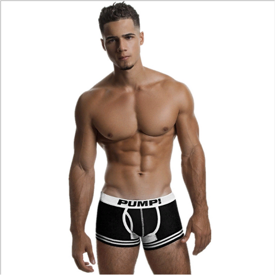 Мужские трусы боксеры черные в сеточку Pump! H599-2