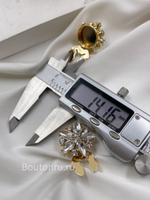 Накладка на пуговицу золотистая "Звезда" в форме цветка стразы