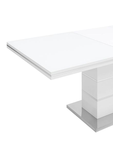 Стол обеденный Dorn раскладной 160-215*90 глянцевый белый
