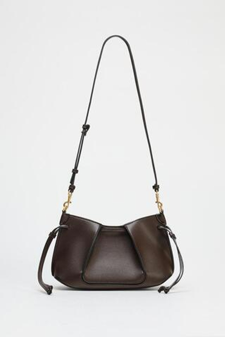 ZARA МИНИ-СУМКА СО СКЛАДКАМИ, КОРИЧНЕВЫЙ