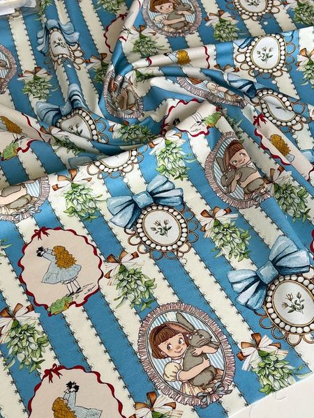 КУПОН 29 /110 см. ДЕВОЧКА И КРОЛИК - 100% хлопок Handmade Fabrics 2
