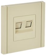 FORTE&PIANO Розетка двойная RJ11+RJ45 кат.5E FP435 ваниль IEK