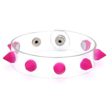 Браслет прозрачный с розовыми шипами