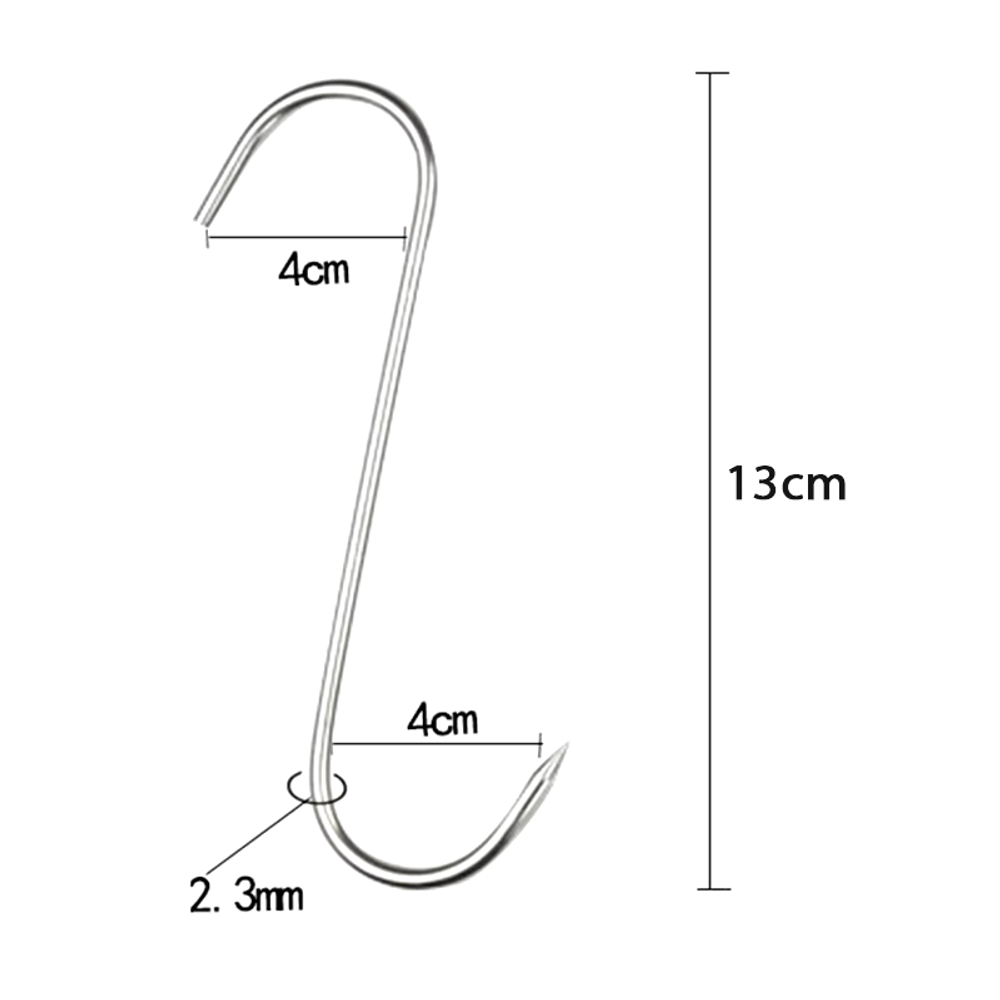 Крюк для мяса нерж. S-образный 2*125 мм 10 шт.