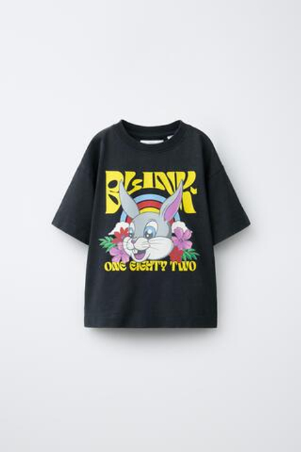ZARA ФУТБОЛКА С ПРИНТОМ BLINK-182 ©, АНТРАЦИТОВО-СЕРЫЙ