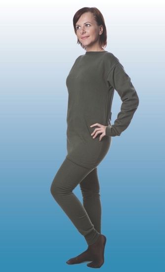 Белье нательное с начесом женское (Хлопок, олива)