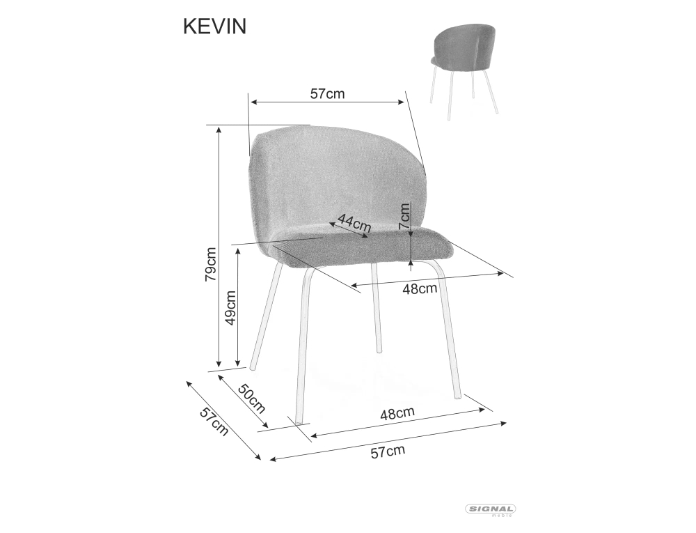 Стул SIGNAL KEVIN Vardo 11 серый/черный