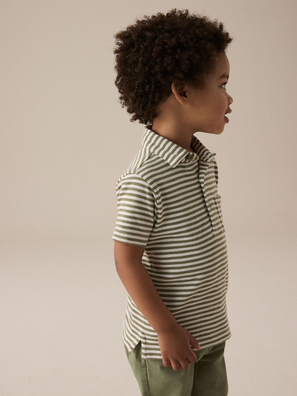 Поло для мальчика Next E66-442, Хаки, Молочный