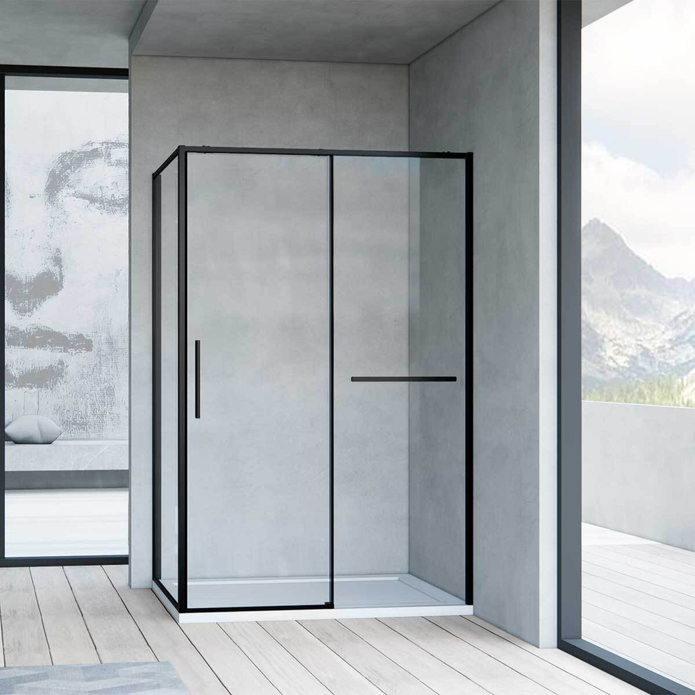 Душевой уголок Slim Soft VSR-1SS1014CLB, 1400*1000, черный, стекло прозрачное, , шт