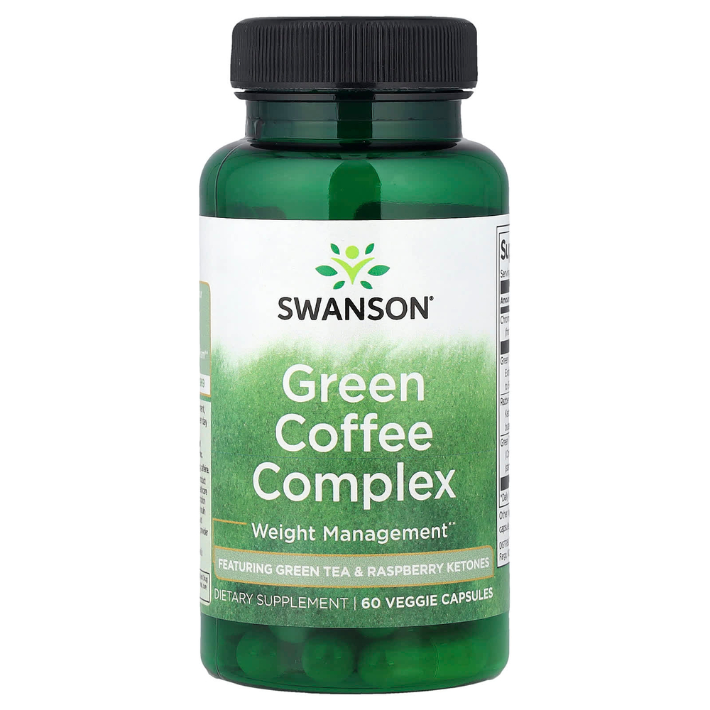 Swanson, комплекс из зеленого кофе, 60 вегетарианских капсул