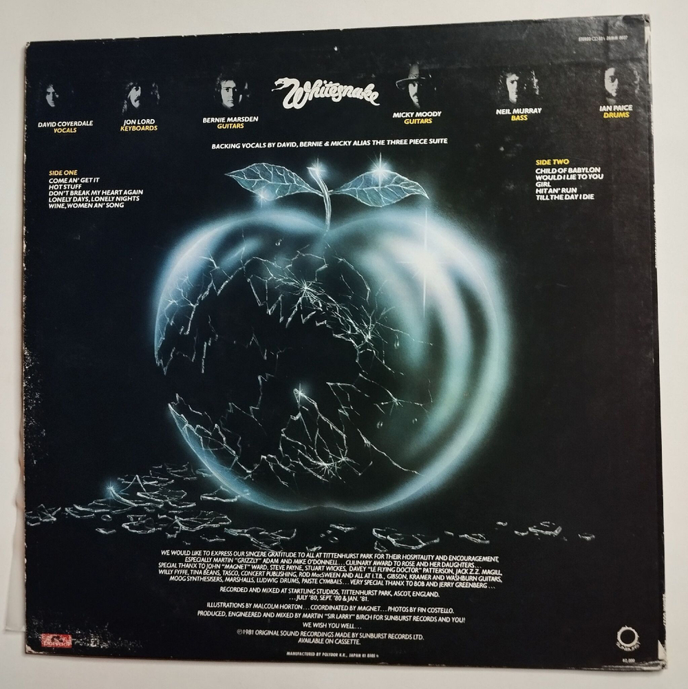Винтажная виниловая пластинка LP Whitesnake Come An Get It (Japan 1981) (No Obi)