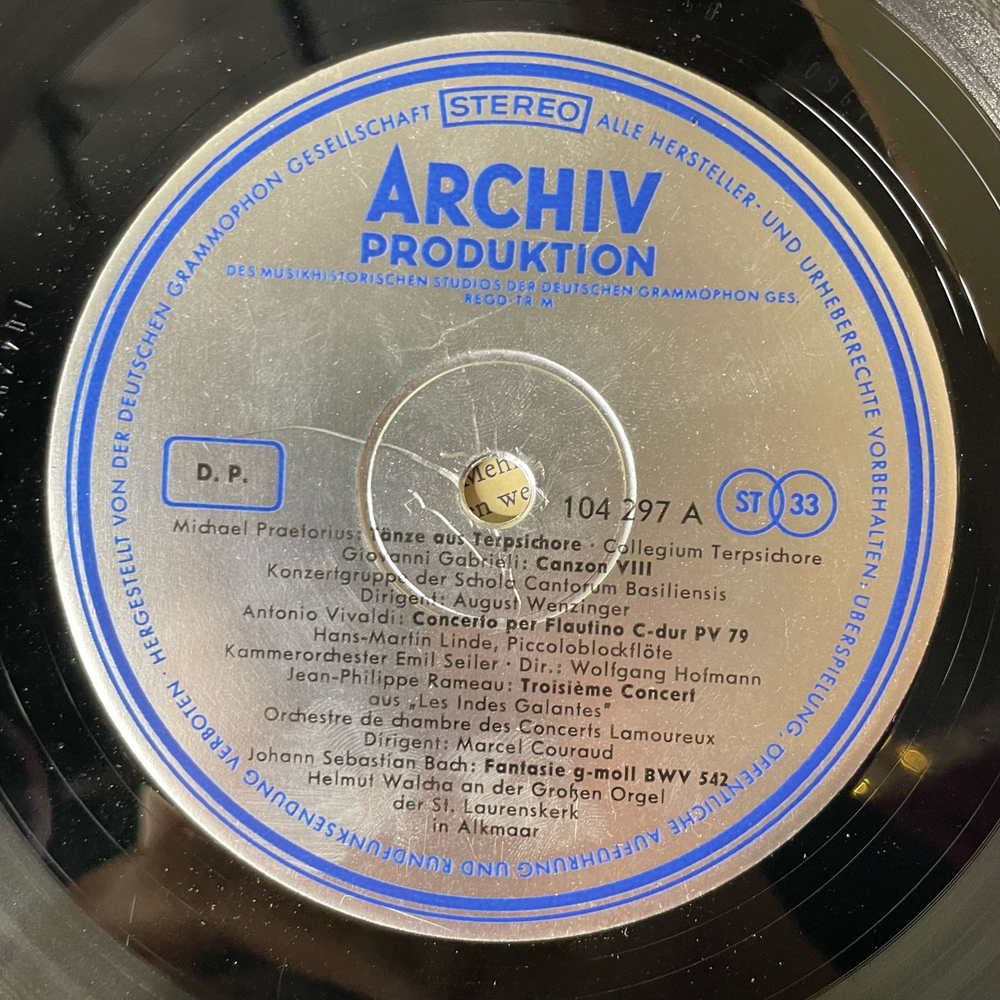 Винтажная виниловая пластинка LP Сборник Классической Музыки Festliche Musik Des Barock Музыка Эпохи Барокко (Германия 1965)