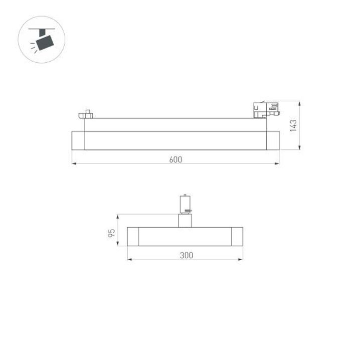 Трековый светодиодный светильник Arlight LGD-Afina-4TR-S600x300-50W White6000 035493