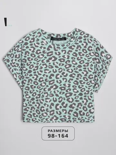 Леопардовая футболка для девочки на лето